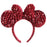 TDR - Minnie Fluff & Sequin Red Color Ear Headband (Release Date: Nov 23)