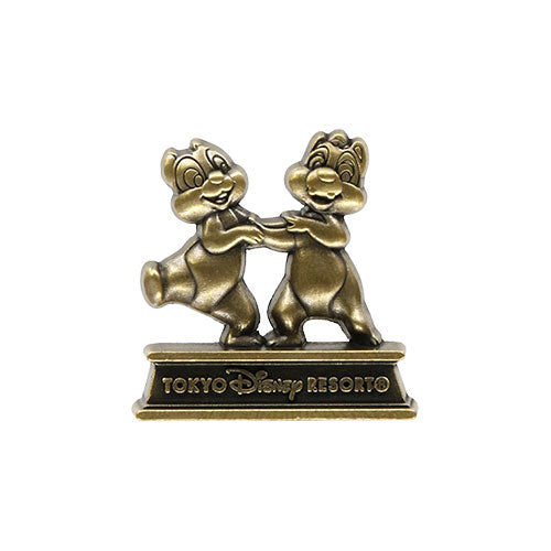 JDS - Chip & Dale "Bronze Statue" Shaped Pin Badge (Release Date: Feb 8)