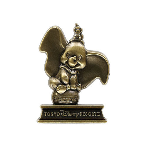 JDS - Dumbo & Timothy  "Bronze Statue" Shaped Pin Badge (Release Date: Feb 8)
