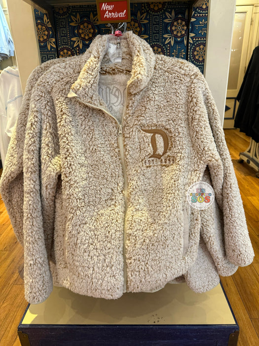 DLR/WDW - Park Logo Authentic Mickey Original Milk Tea Fluffy Sherpa Jacket (Adult)