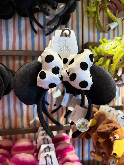 DLR/WDW - Minnie Black & White Polka Dot Ear Headband