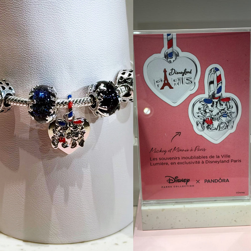 DLP - 2026 Mickey & Minnie Disneyland Paris Pandora Double Heart Dangle Charm