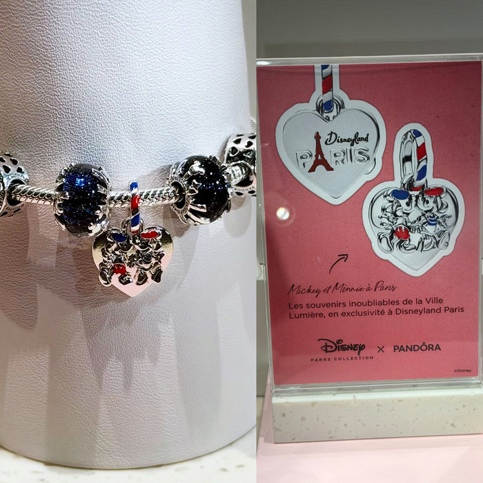 DLP - 2026 Mickey & Minnie Disneyland Paris Pandora Double Heart Dangle Charm