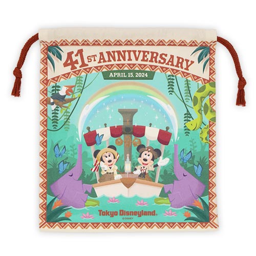TDR - "Tokyo Disneyland 41st Anniversary" Collection x Drawstring Bag (Release Date: Apr 15)