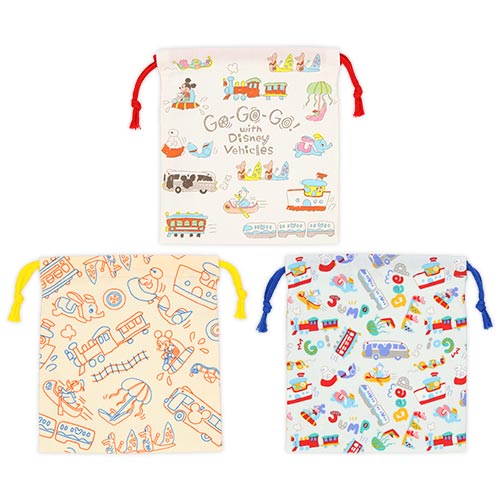 TDR - "Go-Go-Go! with Disney Vehicles" Collection x Drawstring Bags Set (Release Date: July 11, 2024)