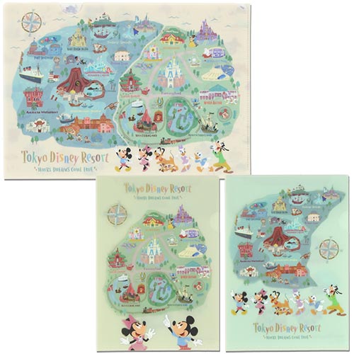 TDR - Tokyo Disney Resort "Park Map Motif" Collection - Clear Folders Set (Release Date: July 11, 2024)