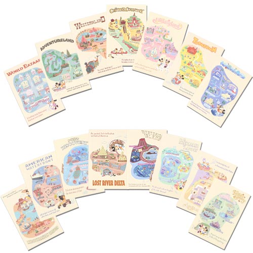 TDR - Tokyo Disney Resort "Park Map Motif" Collection - Post Card Set (Release Date: July 11, 2024)