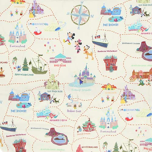 TDR - Tokyo Disney Resort "Park Map Motif" Collection - Foldable Eco/Shopping Bag (Release Date: July 11, 2024)