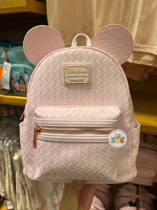 DLR/WDW - Loungefly Baby Pink Intrecciato Pleather Ear Backpack