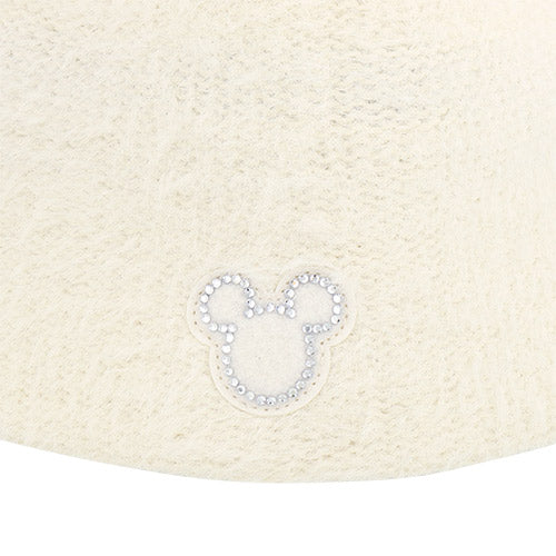 TDR Mickey & Minnie Mouse Fluffy & Warm 2024 Collection x Mickey Mouse Shaped Knitted Beanie for Aduls Color: White (Release Date: Oct 31, 2024)