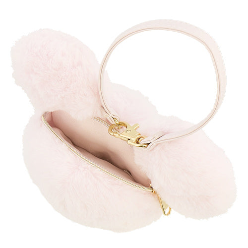 TDR Mickey & Minnie Mouse Fluffy & Warm 2024 Collection x Mickey Mouse Head Shaped Fluffy Pouch with Strap Color: Pink (Release Date: Oct 31, 2024)