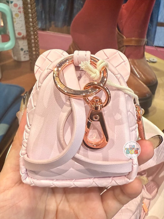 DLR/WDW - Loungefly Mickey Ear Pink Intrecciato Pleather Mini Backpack Bag Charm