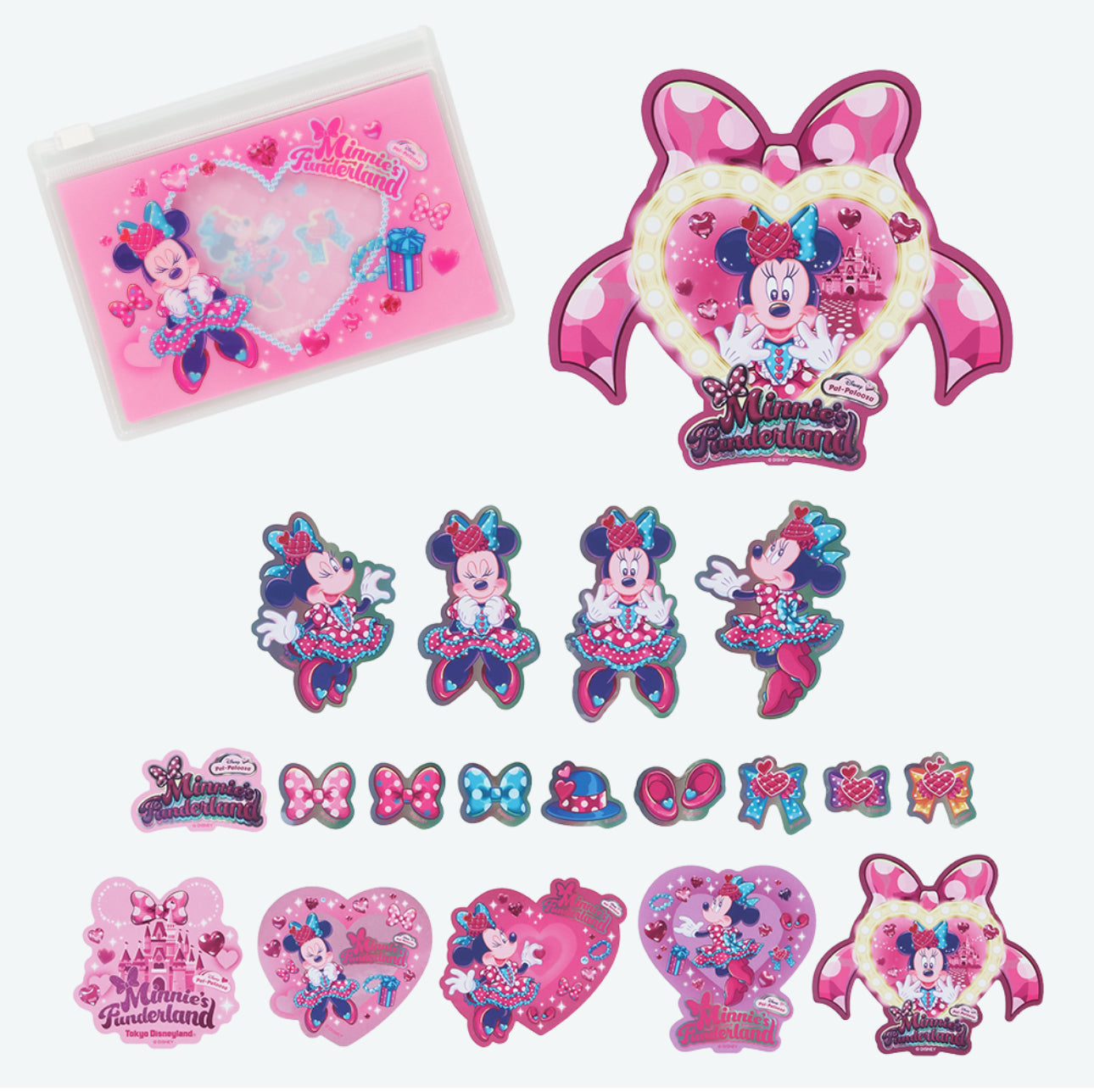 TDR - Minnie Mouse Funderland 2026 Collection x Stickers Set with Zip Case (Release Date: Jan 13, 2026)
