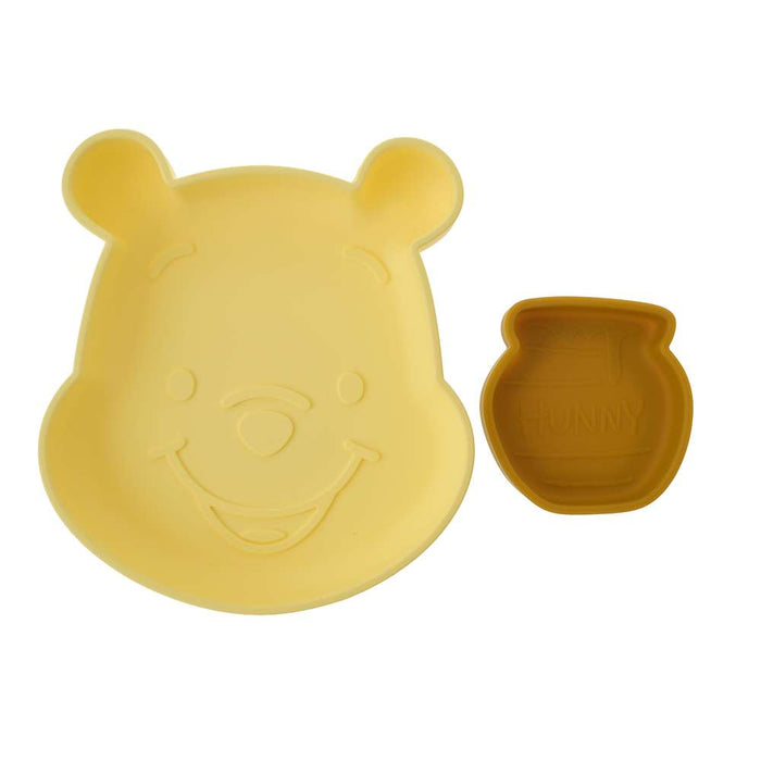 JDS - 2026 Winnie the Pooh Plate Set Silicone Face & Honey Pot for Kids