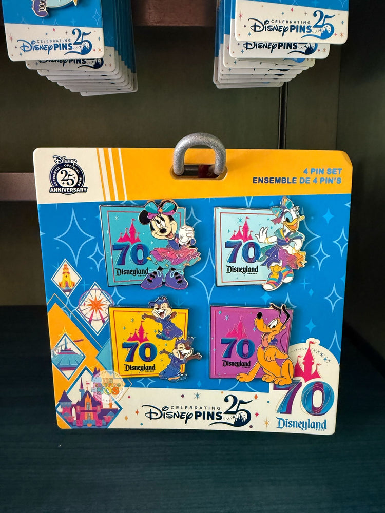 DLR - Disneyland 70th Celebration - Mickey & Friends Booster Pins Set