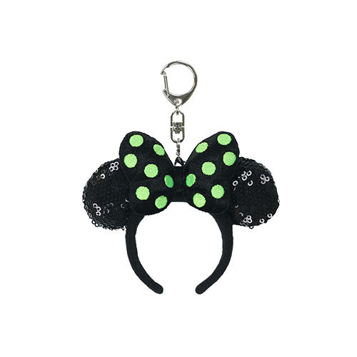 TDR - 2025 Mickey & Friends Disney Halloween "Happy Haunting!" Collection x Minnie Mouse Ear Headband Shaped Keychain (Release Date: Sept 16, 2025)