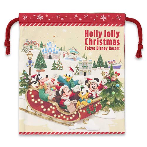 TDR - 2025 Mickey & Friends "Holly Jolly Christmas" Collection x Mickey & Friends Drawstring Bag (Release Date: Nov 10, 2025)