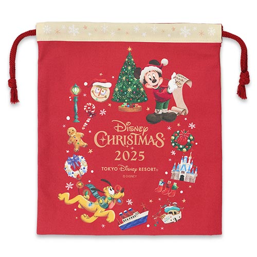 TDR - 2025 Mickey & Friends "Holly Jolly Christmas" Collection x Mickey & Friends Drawstring Bag (Release Date: Nov 10, 2025)