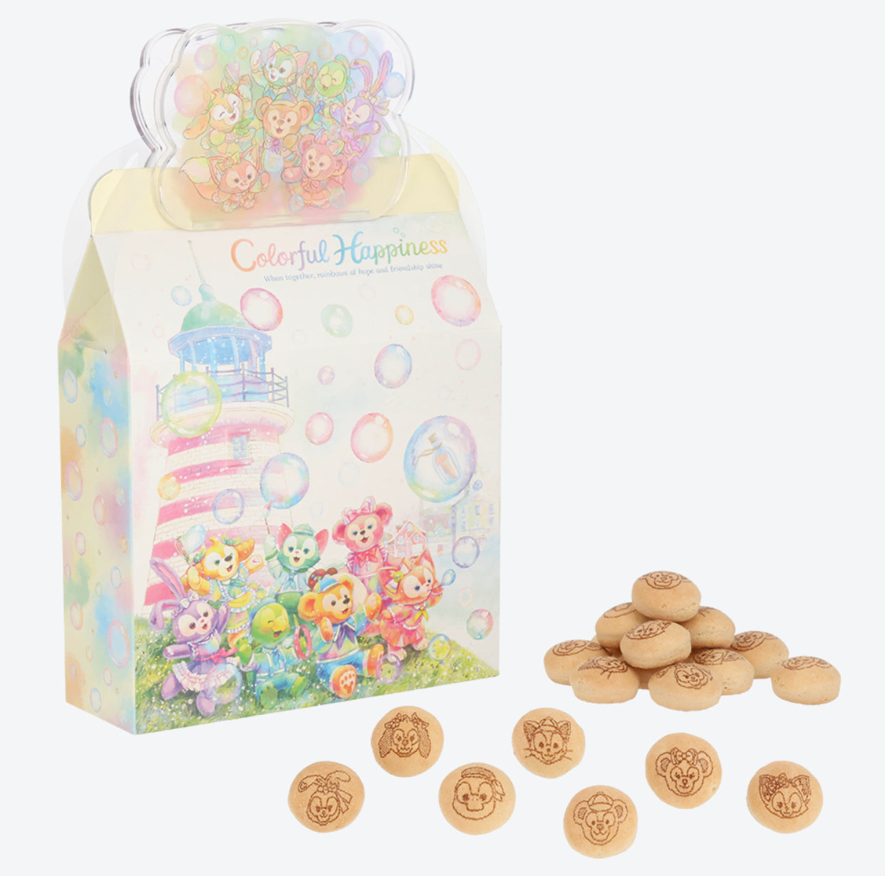 TDR - Duffy & Friends 20th Anniversary: Colorful Happiness x Duffy & Friends Cream Filled Biscuits with Clip Set (Release Date: Apr 8, 2025)