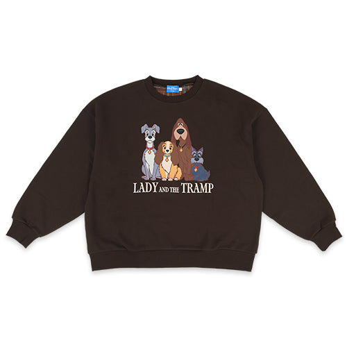 TDR - 2025 Lady & the Tramp Retro & Classic" Collection x Lady, Tramp, Trusty, and Jock Sweartshirt for Adults Color: Brown (Release Date: Dec 26, 2025)