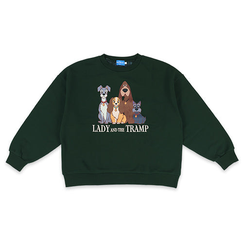 TDR - 2025 Lady & the Tramp Retro & Classic" Collection x Lady, Tramp, Trusty, and Jock Sweartshirt for Adults Color: Green (Release Date: Dec 26, 2025)
