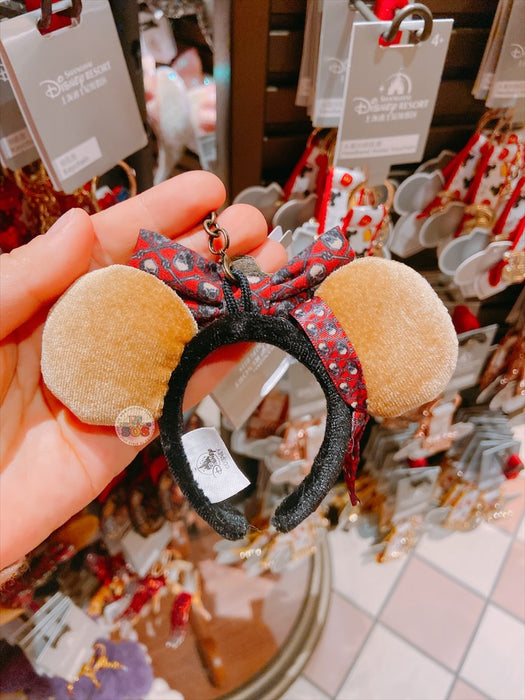SHDL - Minnie Mouse All Over Print Pirates of the Caribbean Bow Gold Color Ear Headband x Keychain