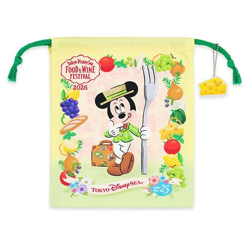 TDR - 2026 Food and Wine Festival Collection x Mickey Mouse Drawstring Bag (Release Date: Apr 8, 2026)