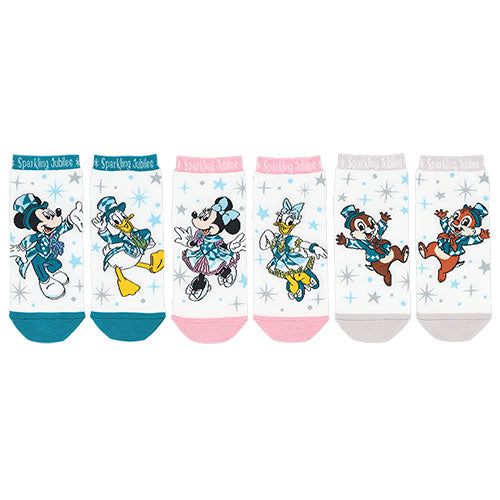 TDR - Tokyo DisneySea 25th Anniversary "Sparkling Jubilee" x Mickey & Friends Sock Set of 3 (Release Date: Apr 8, 2026)