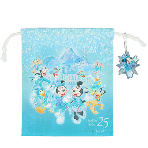 TDR - Tokyo DisneySea 25th Anniversary "Sparkling Jubilee" x Mickey & Minnie Drawstring Bag (Release Date: Apr 8, 2026)