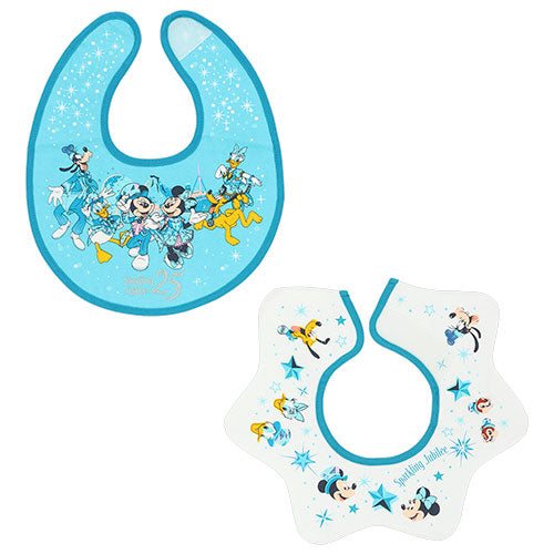 TDR - Tokyo DisneySea 25th Anniversary "Sparkling Jubilee" x Mickey & Friends Baby Bib Set of 2 (Release Date: Apr 8, 2026)