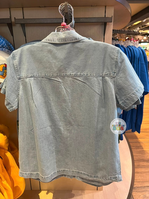 DLR/WDW - Winnie the Pooh & Friends 2026 - Denim Short Sleeve Button-Up Embroidered Shirt (Adult)