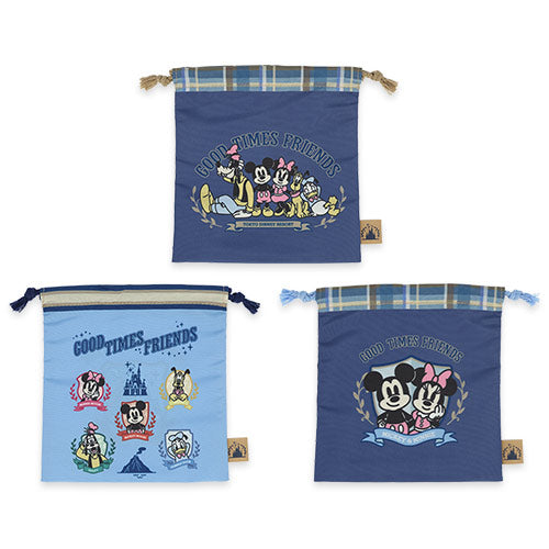 TDR - 2026 Mickey & Friends "Good times Friends" Collection x Drawstring Bags Set of 3 (Release Date: Apr 23, 2026)