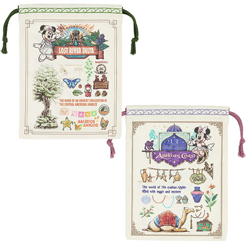 TDR - Tokyo DisneySea 25th Anniversary "The Jubilee Journey" x Mickey & Minnie Mouse Drawstings Bags Set of 2 Design A (Release Date: May 25, 2026)