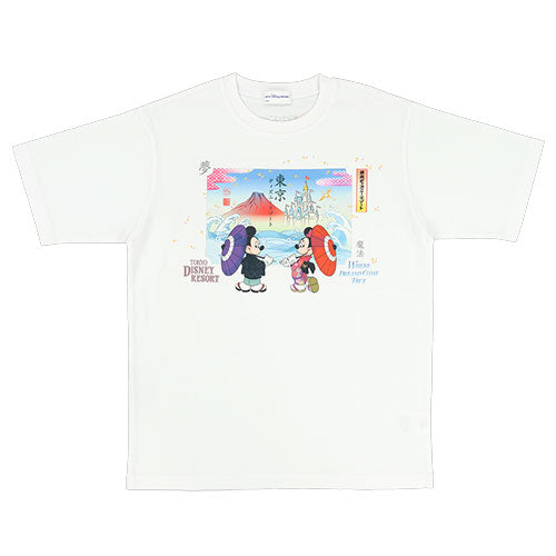 TDR - Japanese-Theme Mickey & Minnie 2026 x White Graphic Tee (Release Date: June 4, 2026)