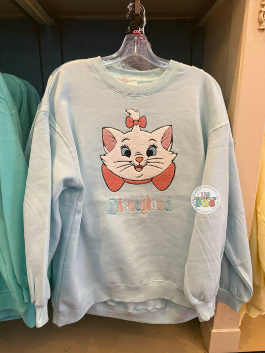 DLR/WDW - The Aristocats Marie Face Icon Park Logo Azure Blue Fleece Pullover (Adult)
