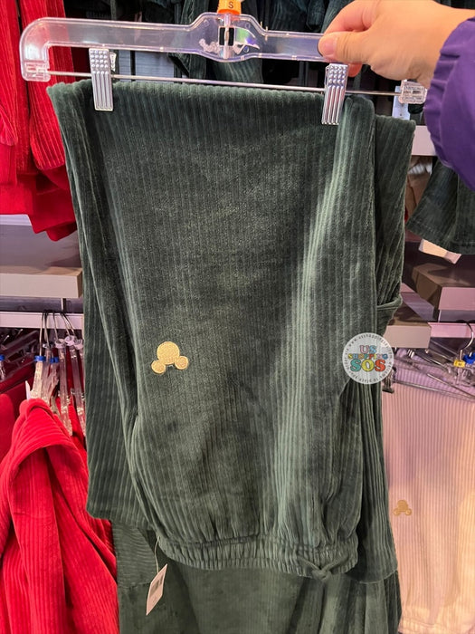 DLR/WDW - Christmas 2025 - Embroidered Mickey Icon Evergreen Corduroy Lounge Pants (Adult)