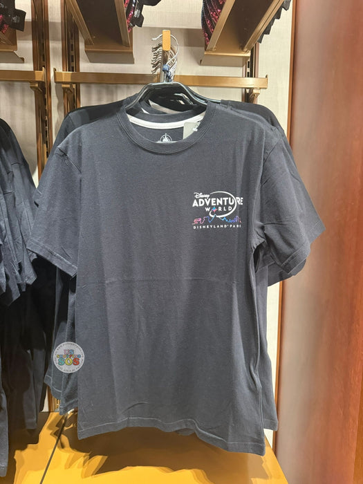 DLP - 2026 Disneyland Paris Disney Adventure World ‘Explore Extraordinary Worlds’ Wordings T Shirt for Adults Color: Black