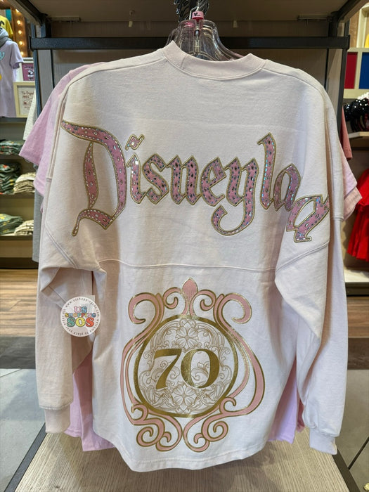 DLR - Disneyland 70th Castle  - Spirit Jersey Bling Bling Disneyland 70 Logo Light Pink Pullover (Adult)