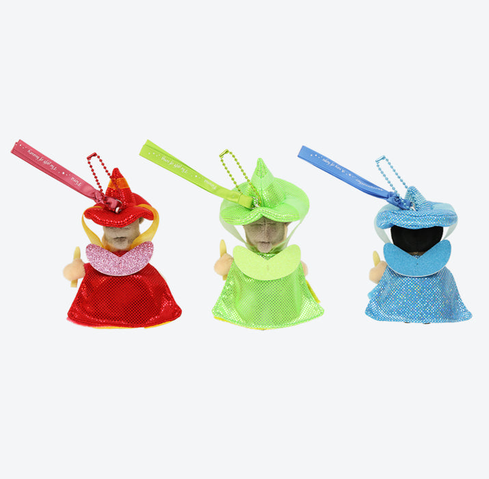 TDR - Sleeping Beauty Flora, Fauna, and Merryweather Plush Keychain Set