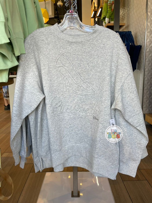 DLR/WDW - Cinderella Glass Slipper Embossed Grey Pullover (Adult)