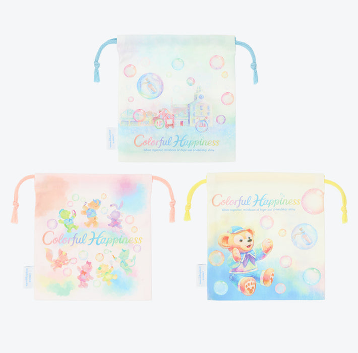 TDR - Duffy & Friends 20th Anniversary: Colorful Happiness x Duffy & Friends Drawstring Bags Set (Release Date: Apr 8, 2025)