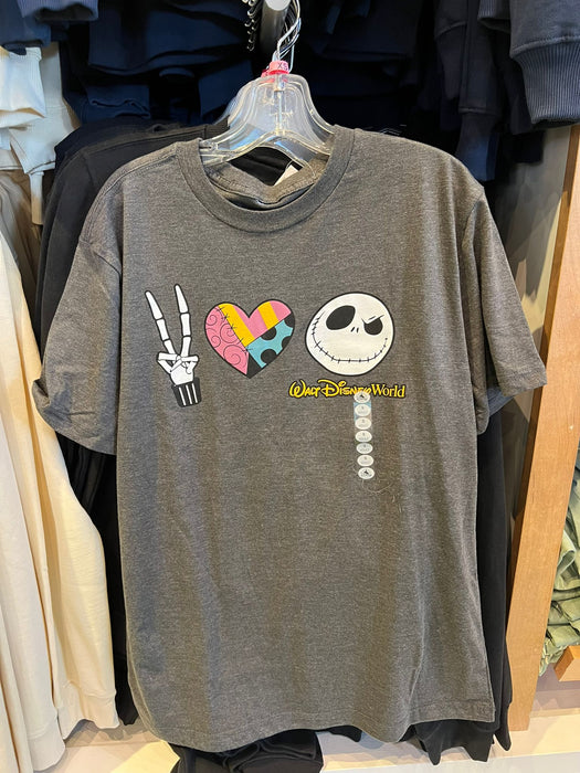DLR/WDW - Halloween 2026 - The Nightmare Before Christmas Jack and Sally Icon Park Logo Grey Graphic Tee (Adult)
