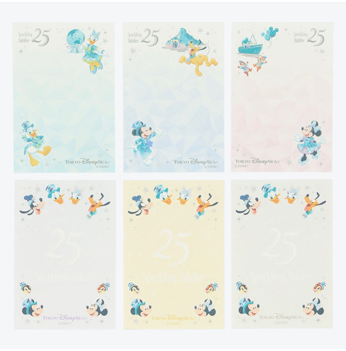 TDR - Tokyo DisneySea 25th Anniversary "Sparkling Jubilee" x Mickey & Friends Three Memo Pads with a Slide-zip Case (Release Date: Apr 8, 2026)