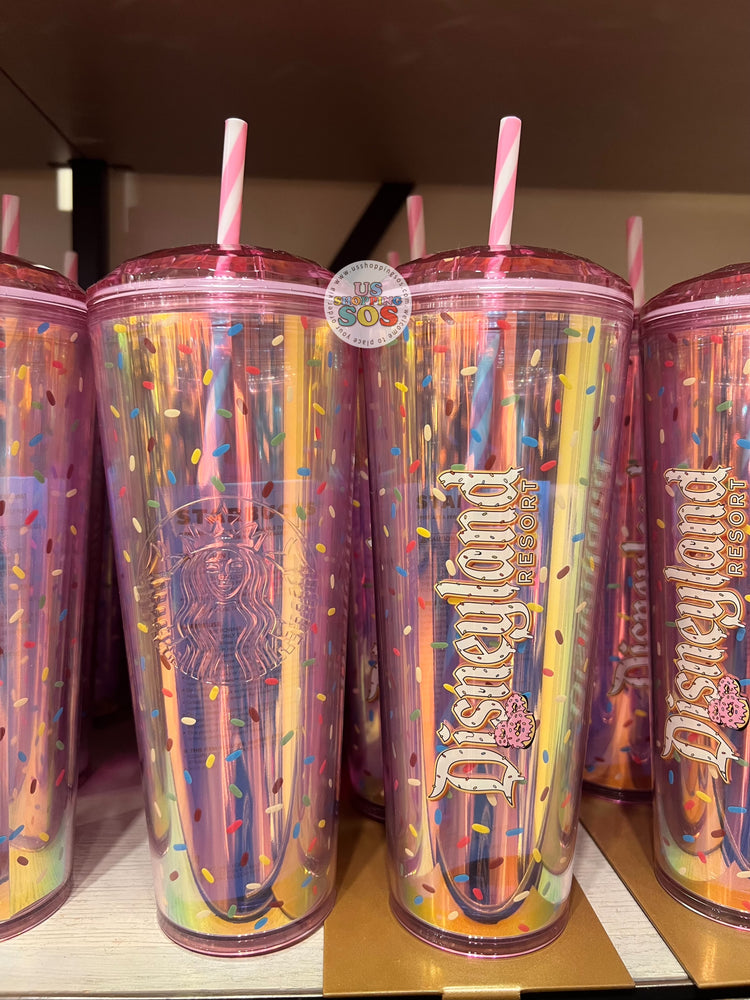 DLR - Disney Eats Snacks - Starbucks “Disneyland Resort” Mickey Donut Cold Cup Tumbler