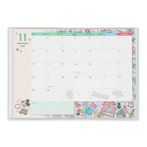 TDR - 2026 Calendar & Organizer x Motifs at Tokyo Disneyland & Tokyo Disney Sea 2027 Schedule/Notebook (Release Date: Aug 13, 2026)