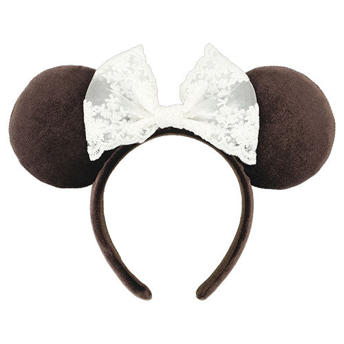TDR - 2026 Minnie Mouse Lace Bow & Velvet Ear Headband Color: Brown (Release Date: Sep 24, 2026)