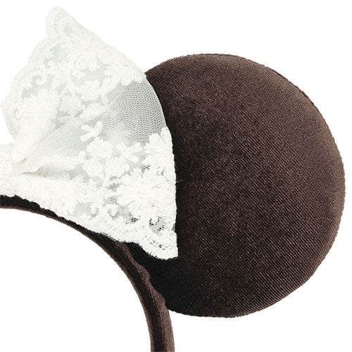TDR - 2026 Minnie Mouse Lace Bow & Velvet Ear Headband Color: Brown (Release Date: Sep 24, 2026)