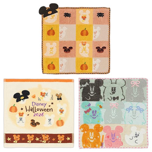 TDR - 2026 Disney Halloween x Mickey & Minnie Mouse 'Scared Ghost & Pumpkin Lantern Collection x Mini Towels Set of 3 (Release Date: Sept 15, 2026)