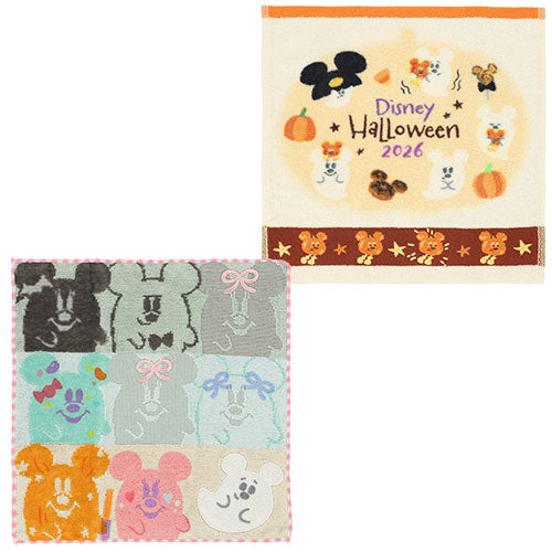 TDR - 2026 Disney Halloween x Mickey & Minnie Mouse 'Scared Ghost & Pumpkin Lantern Collection x Mini Towels Set of 3 (Release Date: Sept 15, 2026)