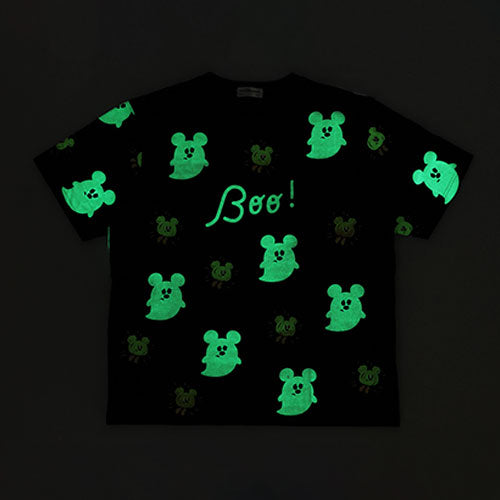 TDR - 2026 Disney Halloween x Mickey & Minnie Mouse 'Scared Ghost & Pumpkin Lantern Collection x Glow in the Dark Oversized T Shirt for Adults (Release Date: Sept 15, 2026)